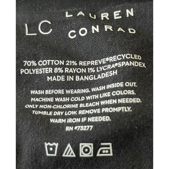 LAUREN CONRAD HI-RISE STRAIGHT LEG JEANS, WOMEN, 16 SKINNY-BLACK, 4 FRONT BUTTON - Picture 11 of 12